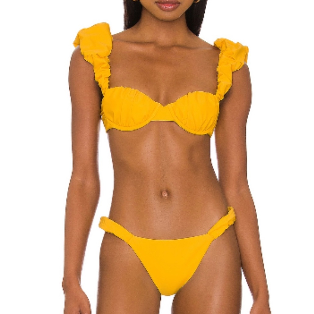 Yellow Ruffled Bikini Set